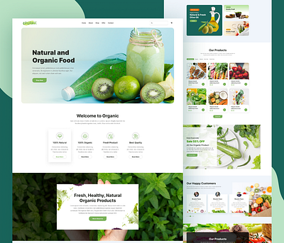 Organic Food Landing page branding delivery food delivery landing page design meat products organic organic food organic products organic vegetables ui ui desing uiux user interface design ux vegetables web website design