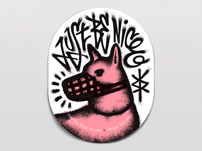 Just Be Nice sticker illustration vector