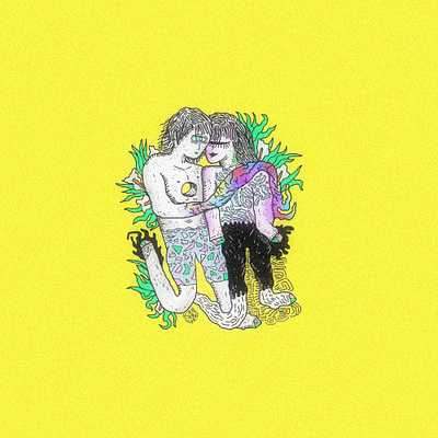 El Abrazo II couple cute graphic design illustration ilustracion mexico yellow