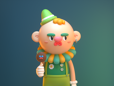 CLOWN 3d angry brand c4d candy character clown design illustration render