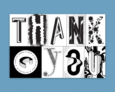 Cazacraft 'Thank You' Card branding card custom typography experimental type font design letter design lettering packaging design postcard postcard design print print design thank you thank you card typography
