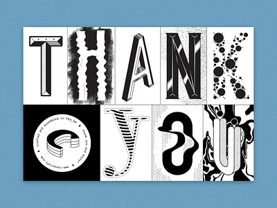 Cazacraft 'Thank You' Card branding card custom typography experimental type font design letter design lettering packaging design postcard postcard design print print design thank you thank you card typography