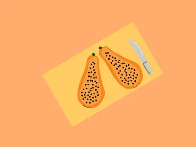 Papaya illustration illustrationoftheday illustrator minimal