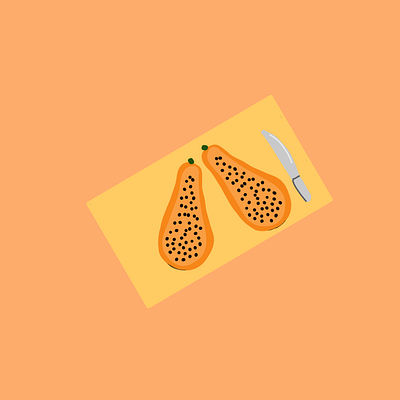 Papaya illustration illustrationoftheday illustrator minimal