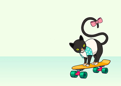 Catboarding cat digital digital art digital drawing digital painting drawing figma illustration kitty procreate procreate art skateboard skateboarding sticker