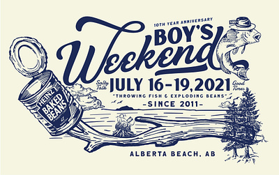 Boy's Weekend branding camp guys weekend logo design typography