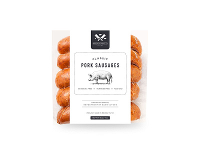 Brooklyn Meat Co. food graphic design label label design meat packaging packaging design pork sausage