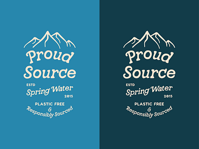 Proud Source Water Badge branding handmade logo mountains plastic retro sustainable typography water