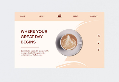 Coffee Shop Landing Page coffee coffee shop coffee ui design graphic design landing page ui design uiux web web design website