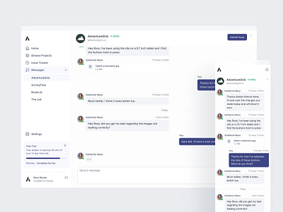 UserBase - A bug tracking tool for small teams | Atom Design bubble.io bugtracker design graphic design issue kelsie messenger nocode saas ui userbase