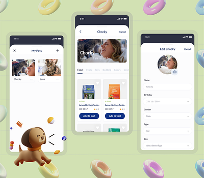 Pet profile - Petzone App app design ui ux