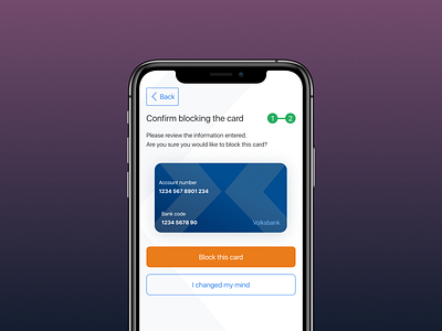 Confirm blocking ... app card design iphone x mobile ui