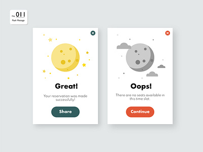 Daily UI 011 - Flash Message app dailyui design error flashmessage message mobile moon ui web