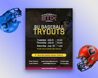 Cincinnati Stix Baseball Flyer Design branding flyer design graphic design poster design social media kit