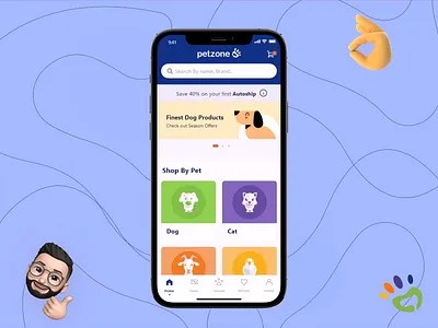 Home page - Petzone App app design ui ux