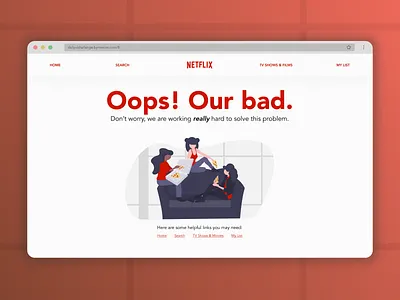 404 Page 404 daily ui dailyui dead end design funny illustration netflix ui undraw weekly ui