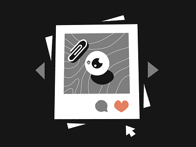 Insta Shots Illu arrows comment eye eyeball heart illustration illustrator like mouse pointer paper clip rosek vector