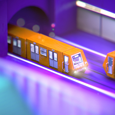 CDMX METRO / UNDERGOUND / SUBWAY 3d 3d art 3d model c4d cdmx design diorama graphic design illustration metro mexico purple word