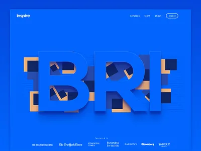 Inspire Investing - experimental homepage layout illustration website