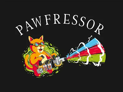 Scientist Cat alchemist animal cartoon cat character color experiment funny gun illustration laser logo minigun paw pet portal professor rick and morty scientist vector