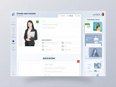 Job board - Build a resume app build cv dashboard description job layout photo resume ui upload vietnam work