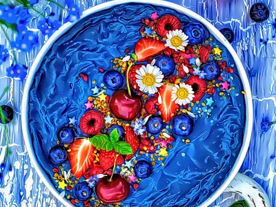 Summertime Serveware Art art artwork breakfast color colors foodart freshy fruit summer