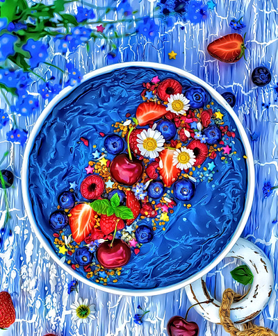 Summertime Serveware Art art artwork breakfast color colors foodart freshy fruit summer