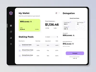 Cardano Crypto Wallet app design ui ux