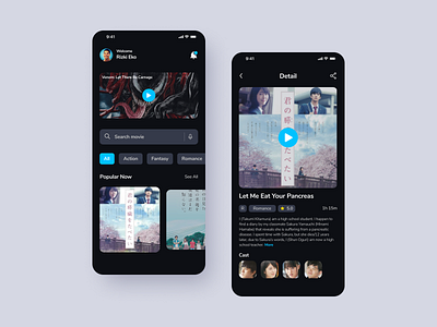 Movie Streaming App app design designapp exploration mobile app shoot ui uidesign uiexploration ux uxexploration