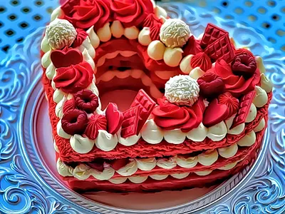 Love Cake Art art artwork cake chocolate cream foodart heart hearts love lovelive sweet
