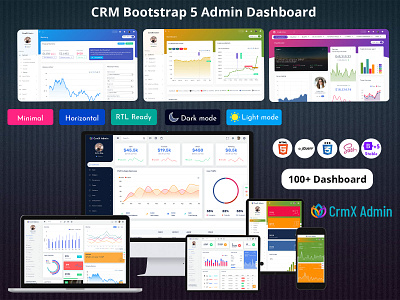 CRM Dashboard Template admin dashboard admin template bootstrap 5 bootstrap admin template crm dashboard crm software design dashboard template product design product development software design ui design ui interface ui ux user interface