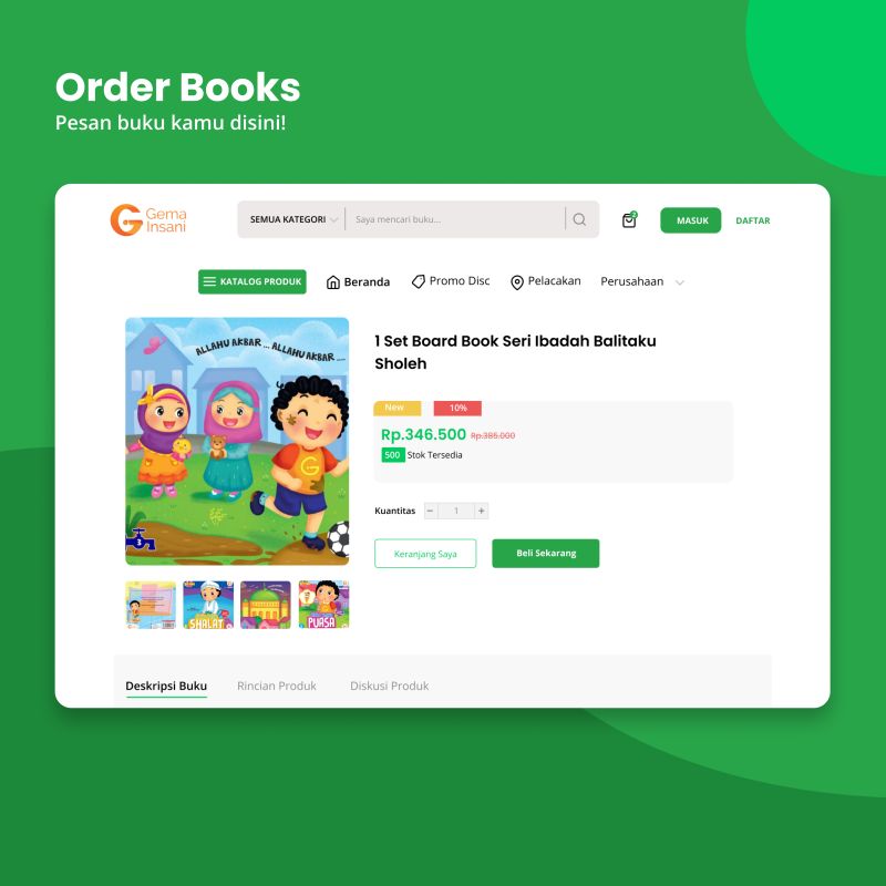 GEMA INSANI PAGE BOOKS ORDERS branding design figmadesign ui design