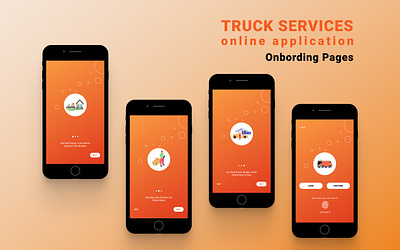 TRUCK SERVICES online application app branding design figma graphic design illustration ui vector