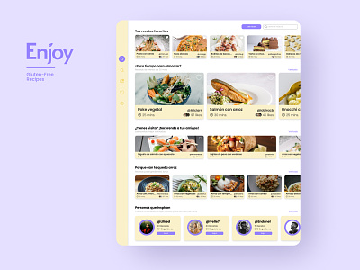 Gluten-Free recipes App design app branding design glutenfree minimal recipes tablet ui