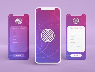 Event Registration Sign-Up Form App Screen UI Design android app application ui design landing page design ui ux website user interface