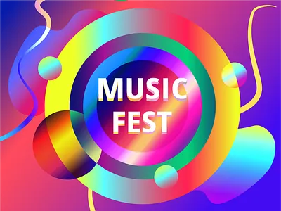 Summer music fest adobe illustrator fest flat gradient illustration illustrator music summer