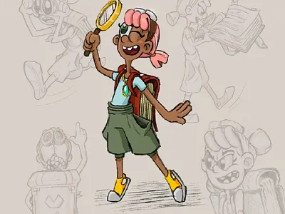 Chloe - A Character Design Project 2danimation animation cartoon character characterdesign charactersheet chloe digitalart expressions expressionsheet fantasy magic oc originalcharacter procreate turnaround visdev