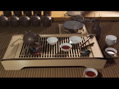 Tea ceremony 3d blender ceremony china tea