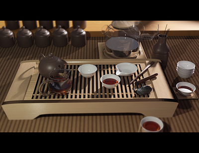 Tea ceremony 3d blender ceremony china tea