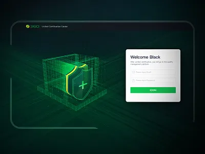 System Unified Certification Center Design abstract dashboard design green login technology web