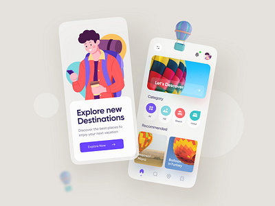 Travel App ✈️ 3d app clean design holiday illustration ios map mobile travel travel app traveling trip ui uidesign uiux uiuxdesign ux uxdesign vacation