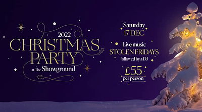 Christmas Party at the Showground animation branding christmas events motion graphics music new years party snow