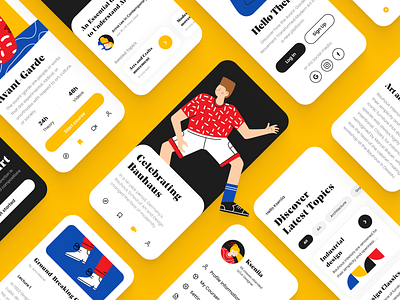 Bauhaus Mobile App app bauhaus bauhaus 100 concept design education app illustration mobile app mobile app design mobile layout mobile ui ui design ui ux user interface ux design