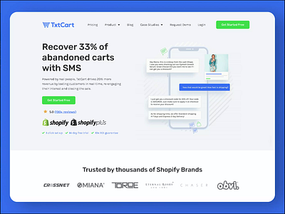 TxtCart Website Design animation branding design graphic design typography ui ux web