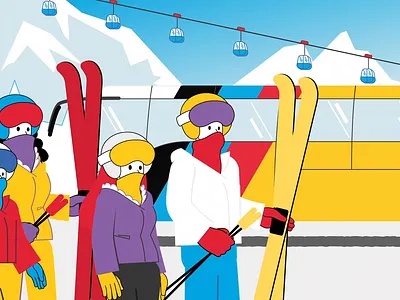 Skyriders 03 after effects character animation deckard977 explainer video illustration illustrator mauro mason motion motion design motiondesign motiongraphics mountain ski skiing snow
