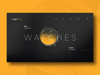 Website Header UI banner graphic design header design watches banner website header