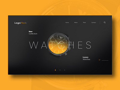 Website Header UI banner graphic design header design watches banner website header