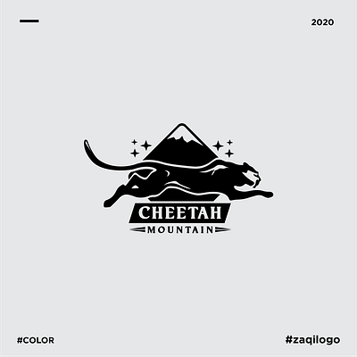 Cheetah Mountain Logo animal branding cheetah design graphic design logo logotype minimal simple logo symbols templates vector