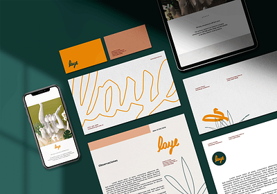 Stationery design: Laye brand brand identity branding business card coach coaching design illustration iphone logo logo design post post design social media stationery stationery design tablet therapist therapy