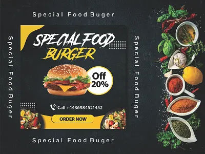 Restaurant Food menu Design burger menu digital post food menu design instragram post design logo flyer desugn menu design post design restaurant menu